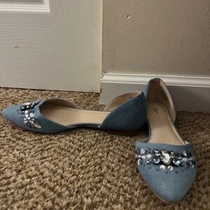 Simply Vera Wang - Bedazzled Baby Blue Flat